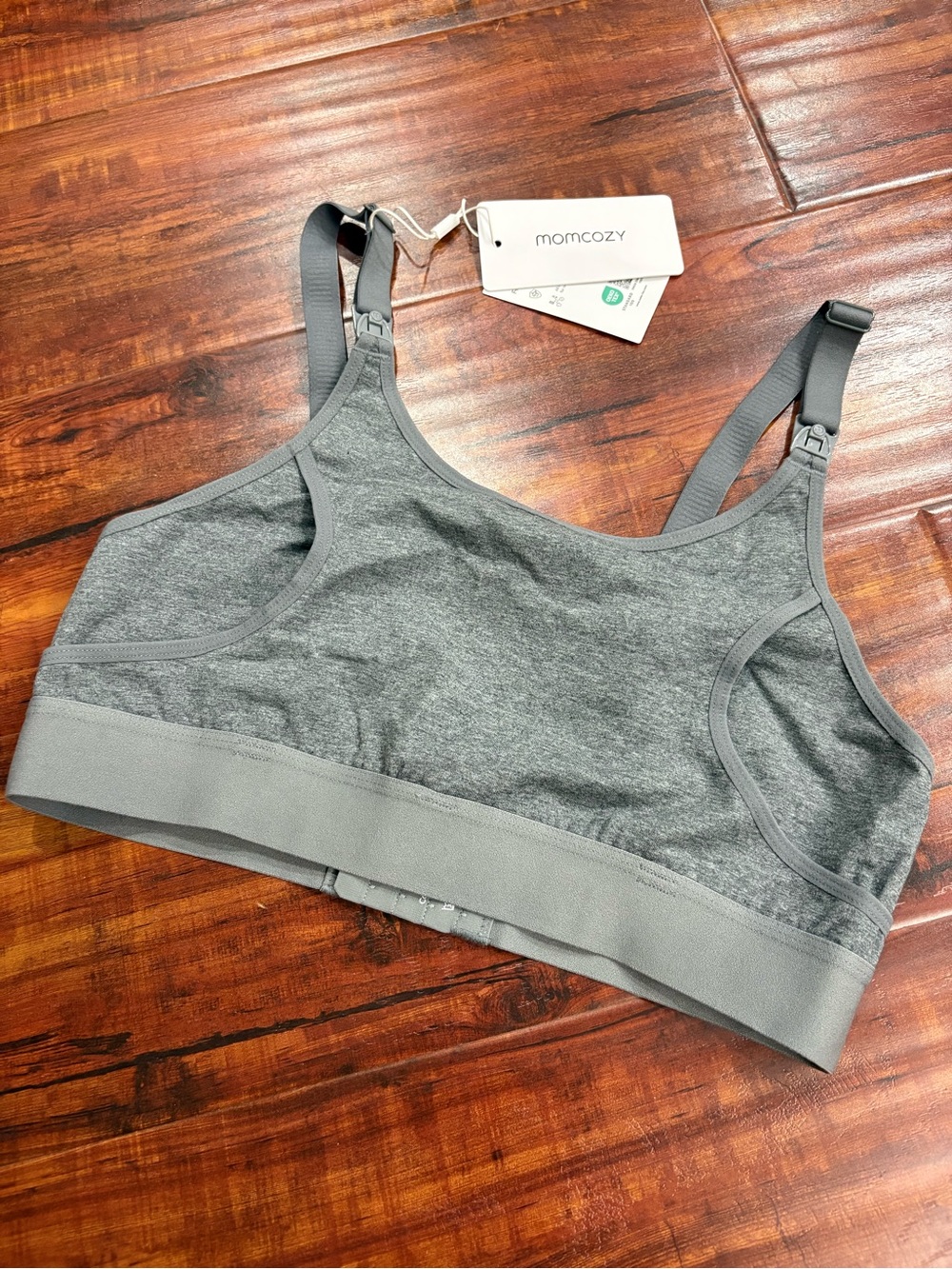 NWT Momcozy adjustable gray hands-free pumping bra size S
